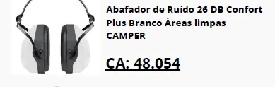 Abafador Confort Plus branco 26 dB