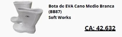 Bota de EVA cano médio branca BB87