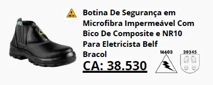 Botina Belf NR-10 com bico de composite