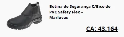 Botina Safety Flex com bico de PVC