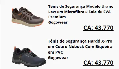 Calçados de segurança femininos
