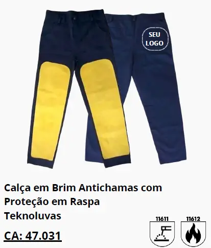Calças antichamas com raspa