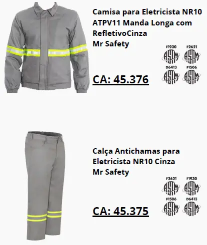 Calças profissionais NR-10