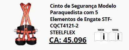 Cinto paraquedista Steelflex STF-CQCT4121-2