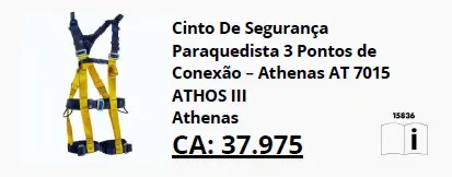 Cinto paraquedista Athos III com 3 pontos