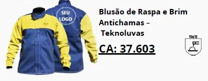 Blusão de raspa e brim antichamas