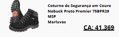 Coturno Premier preto 75PR29 MSP