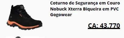 Coturno Xterra com biqueira em PVC