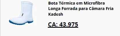 Bota térmica longa para câmara fria