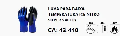 Luva Ice Nitro para baixa temperatura