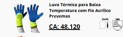 Luva térmica com fio acrílico