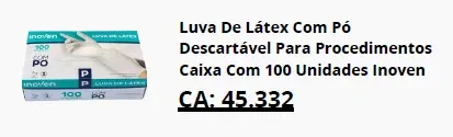 Luva de látex com pó para procedimentos