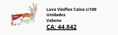 Luva Viniflex caixa com 100 unidades
