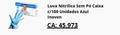 Luva nitrílica sem pó azul