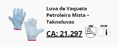 Luva de vaqueta petroleira mista