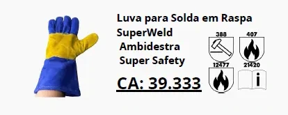 Luva para solda SuperWeld em raspa