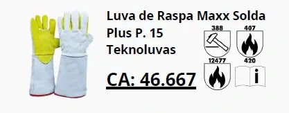 Luva de raspa Maxx Solda Plus P.15