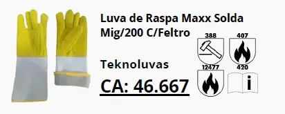 Luva Maxx Solda MIG/200 com feltro