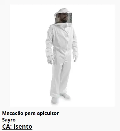 Macacão para apicultor
