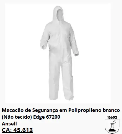 Macacão descartável em polipropileno