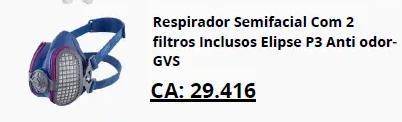 Respirador Elipse P3 com dois filtros