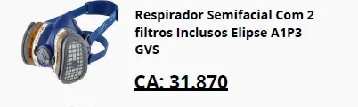 Respirador Elipse A1P3 com dois filtros