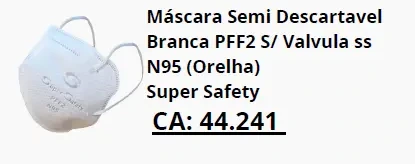 Máscara PFF2 branca sem válvula