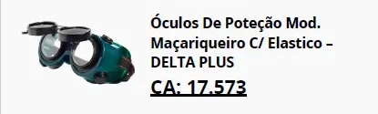 Óculos maçariqueiro com elástico