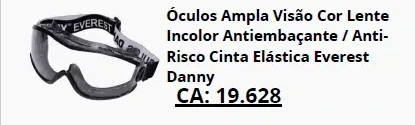 Óculos ampla visão Everest incolor