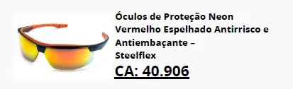 Óculos Neon vermelho espelhado