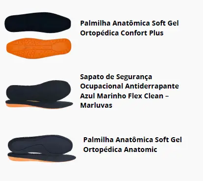 Palmilhas anatômicas