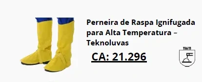 Perneira de raspa ignifugada