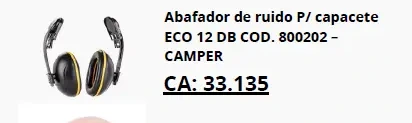 Abafador para capacete ECO 12 dB