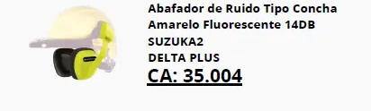 Abafador Suzuka 2 amarelo 14 dB