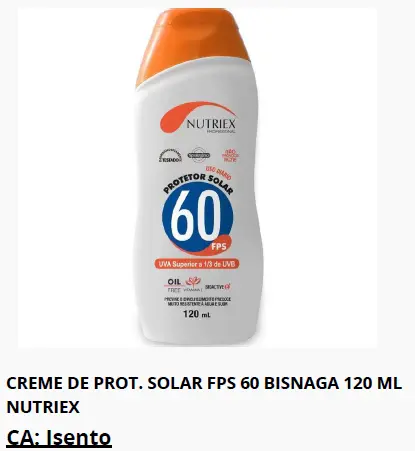 Protetor solar profissional FPS 60