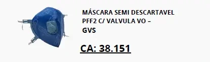 Máscara PFF2 com válvula VO