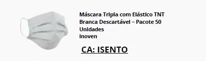 Máscara cirúrgica tripla branca
