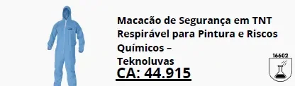 Macacão respirável para pintura e riscos químicos