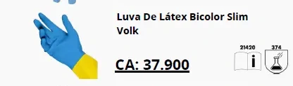 Luva de látex bicolor Slim