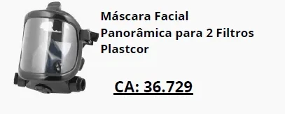 Máscara facial panorâmica para 2 filtros