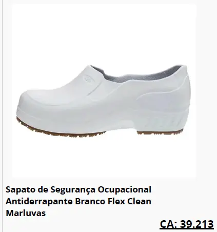 Sapato ocupacional antiderrapante