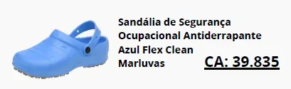 Sandália ocupacional Flex Clean azul