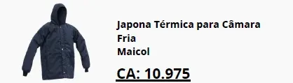Japona térmica para câmara fria