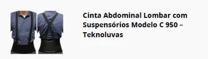 Cinta abdominal C 950 com suspensórios
